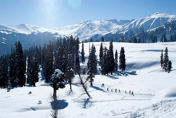beautiful skiing resort of gulmarg in kashmir india